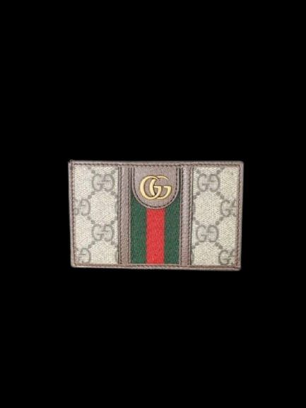 Gucci GG Supreme Web Brown Card Holder