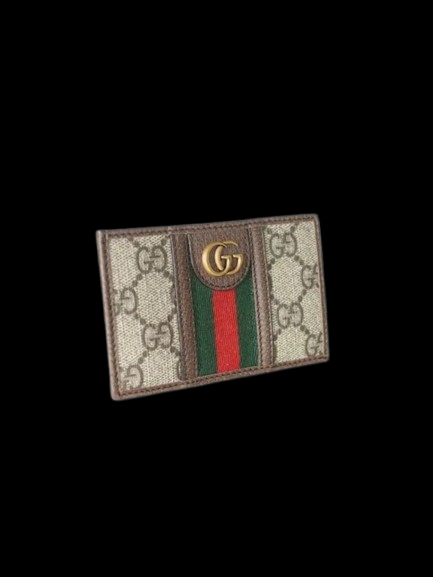 Gucci GG Supreme Web Brown Card Holder